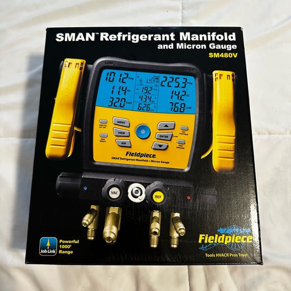 SMAN Refrigerant Manifold and Micron Gauge - Yellow - Picture 1 of 13